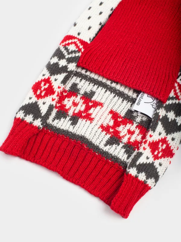 Жануарлар свитері, 25 см, өлшемі XS, капюшоны бар, акрил, ақ және қызыл, Қысқы өрнек, Fashion pet, image-3