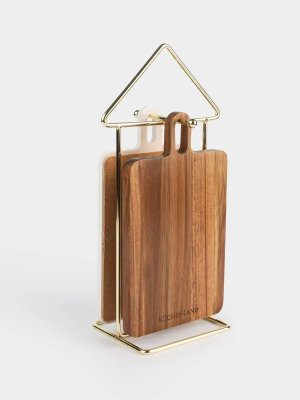 Ас үй ыдыстарының жиынтығы, 2 зат, тұғырда, ағаш/болат, Үй, Course, image-2