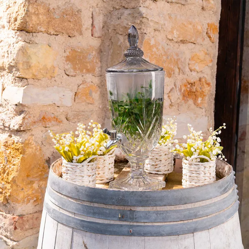 Жасанды өсімдік, 23 см, себетте, пластик/полиуретан, Лалагүл себеті, May-lily, image-2