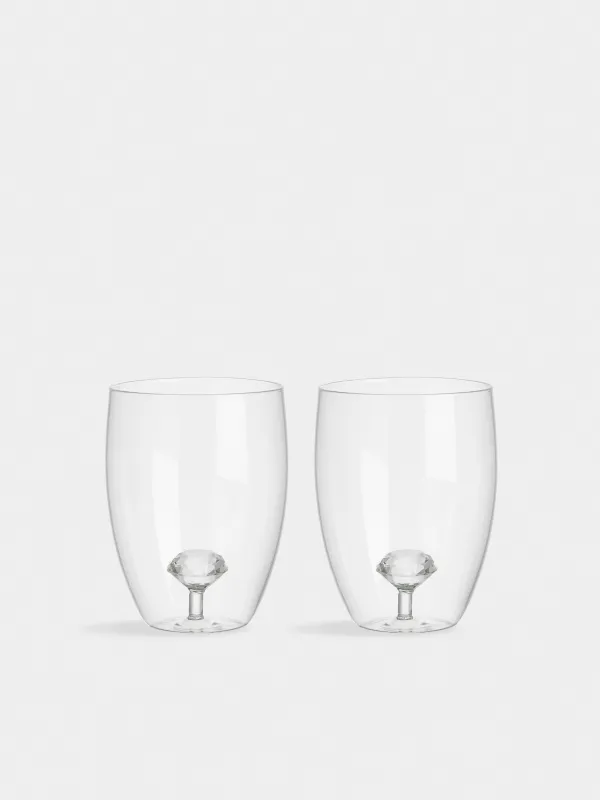 Стақан, 12 см, 600 мл, 2 дана, шыны Б, Кристалл, Crystal shape, image-0