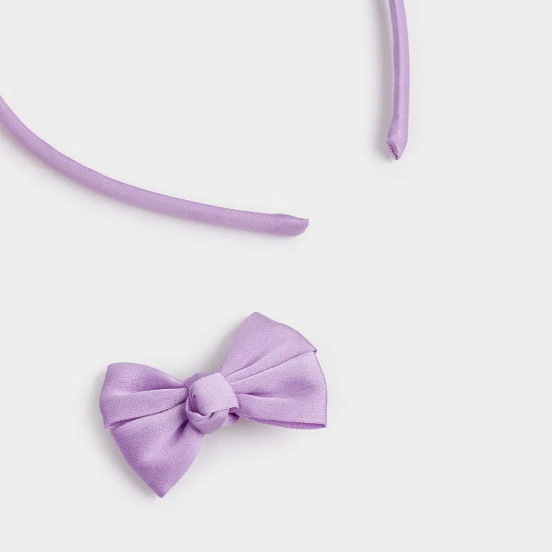 Балаларға арналған шашқа арналған керек-жарақтар жинағы, 3 зат, полиэстер/металл, түсті, Бантиктер, Hairstyle, image-2