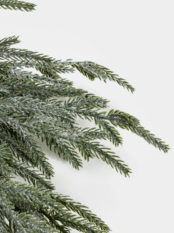 Венок декоративный, 18/50 см, пластик/бумага, Ель с серебристой лошадкой, Conifer decor, image-4