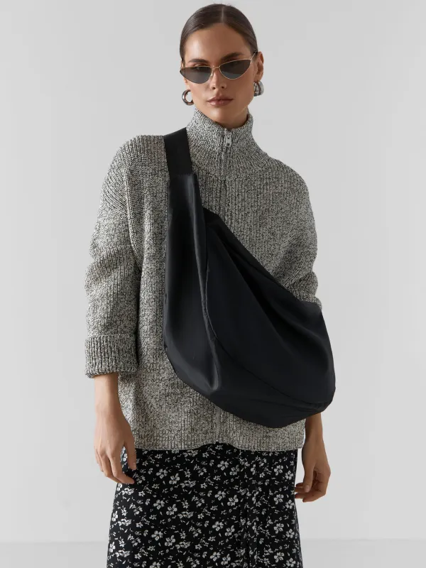 Сөмке, 24х40 см, реттелетін бауы бар, полиэстер, қара, Basic, image-5