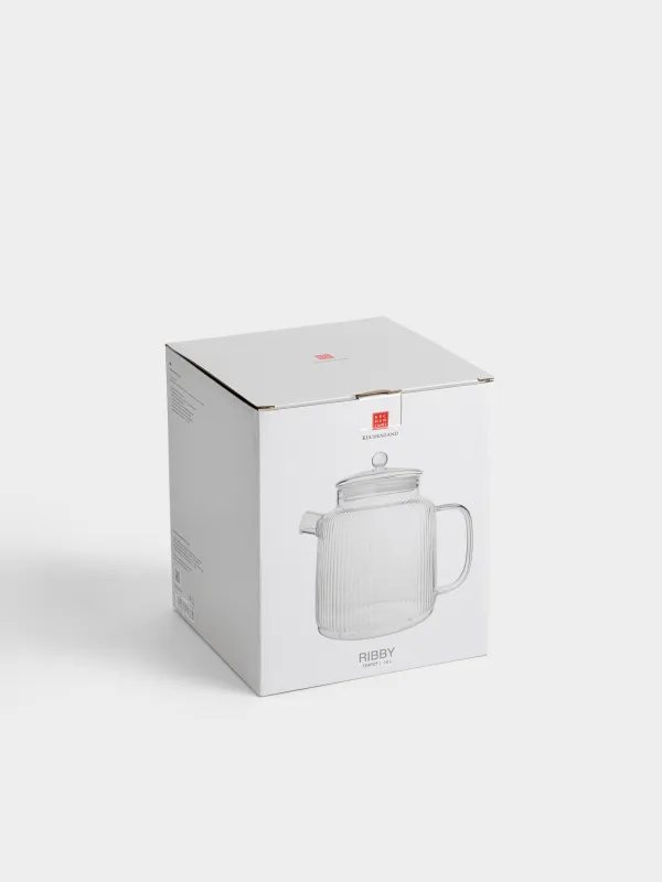 Чайник заварочный, 1,8 л, стекло Б/сталь, Ribby, image-5