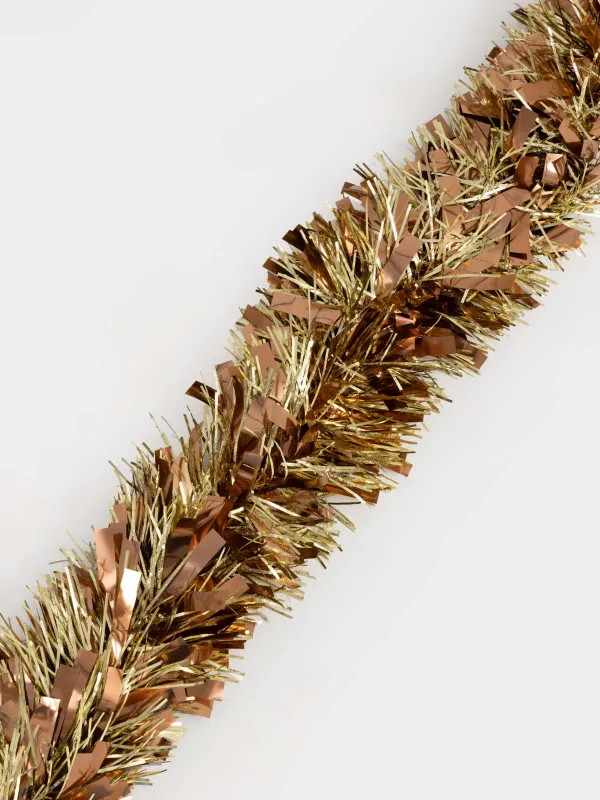 Гирлянда декоративная, 2 м, мишура, золотистая, L, Tinsel christmas, image-4