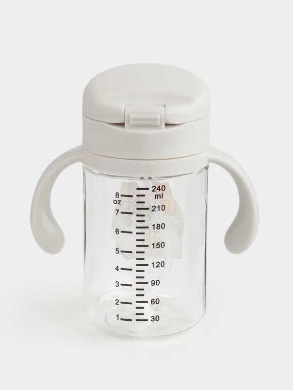 Балаларға арналған бөтелке, 240 мл, тритан, сарғылт-қоңыр, Жануарлар, Kiddy, image-3