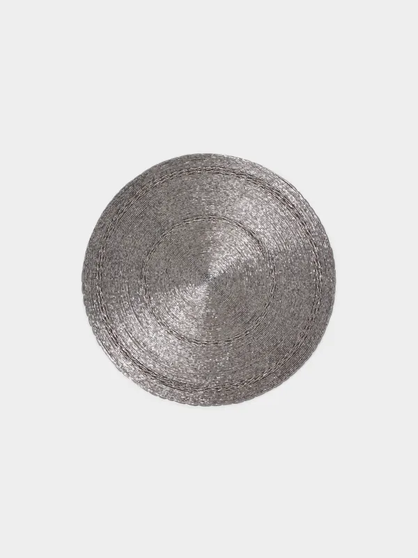 Аспаптарға арналған майлық, 36 см, моншақтар, дөңгелек, қою сұр, Shiny beads, image-0