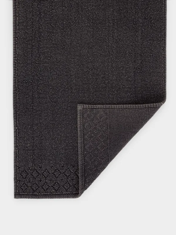 Кілемше, 50х80 см, мақта, қара сұр, Cottony, image-1