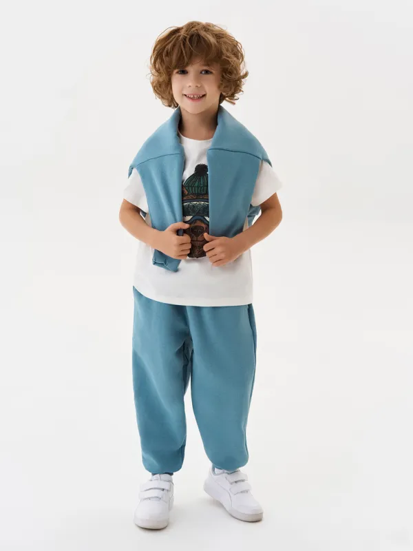 Свитшот детский, для мальчиков, хлопок/полиэстер, голубой, Arnold, image-3