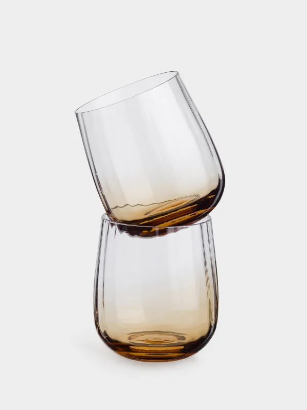 Стакан, 10 см, 460 мл, 2 шт, стекло, коричневый градиент, Felino, image-3