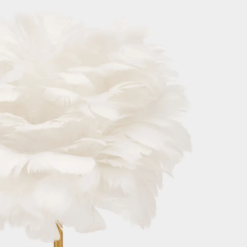 Үстел шамы, 42 см, металл/қауырсын, ақ және алтын, Fantastic gold, image-1