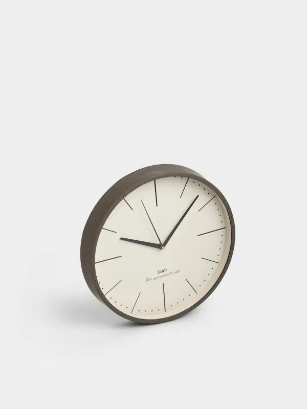 Қабырға сағаты, 30 см, пластик/шыны, дөңгелек, сұр және сарғылт-қоңыр, Dial, image-1