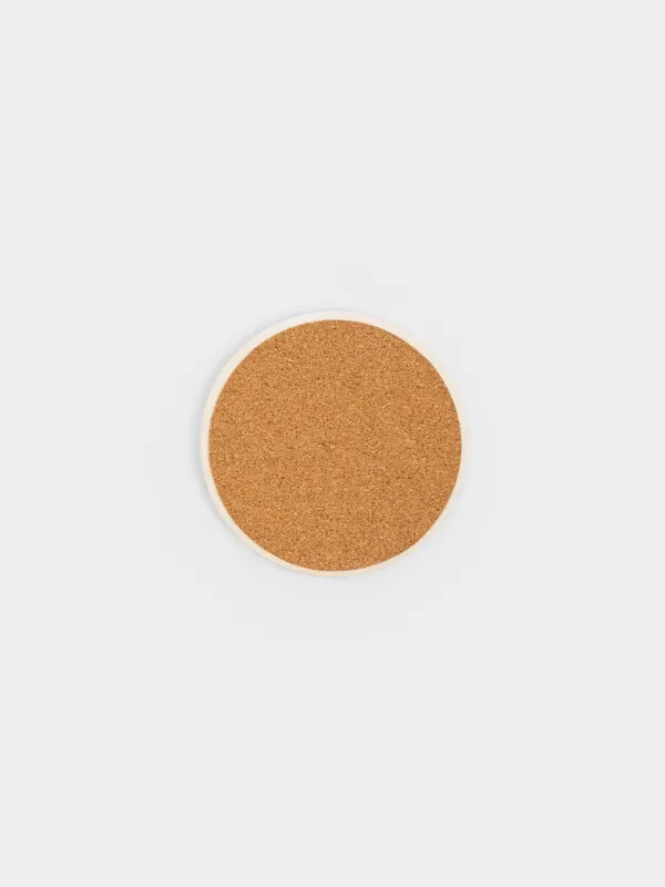 Саптыаяқ тұғыры, 11 см, дөңгелек, керамика/тығын, ақ, Жасыл гүлдер, Green lace, image-3