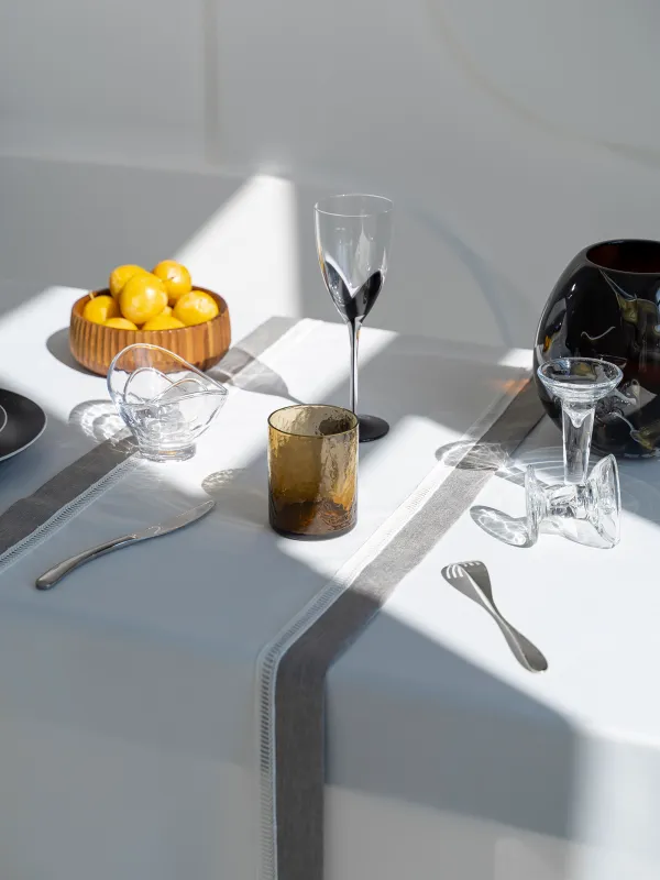 Үстел төсеніші, 40х160 см, полиэстер, ақ-сұр, Milky way, image-4