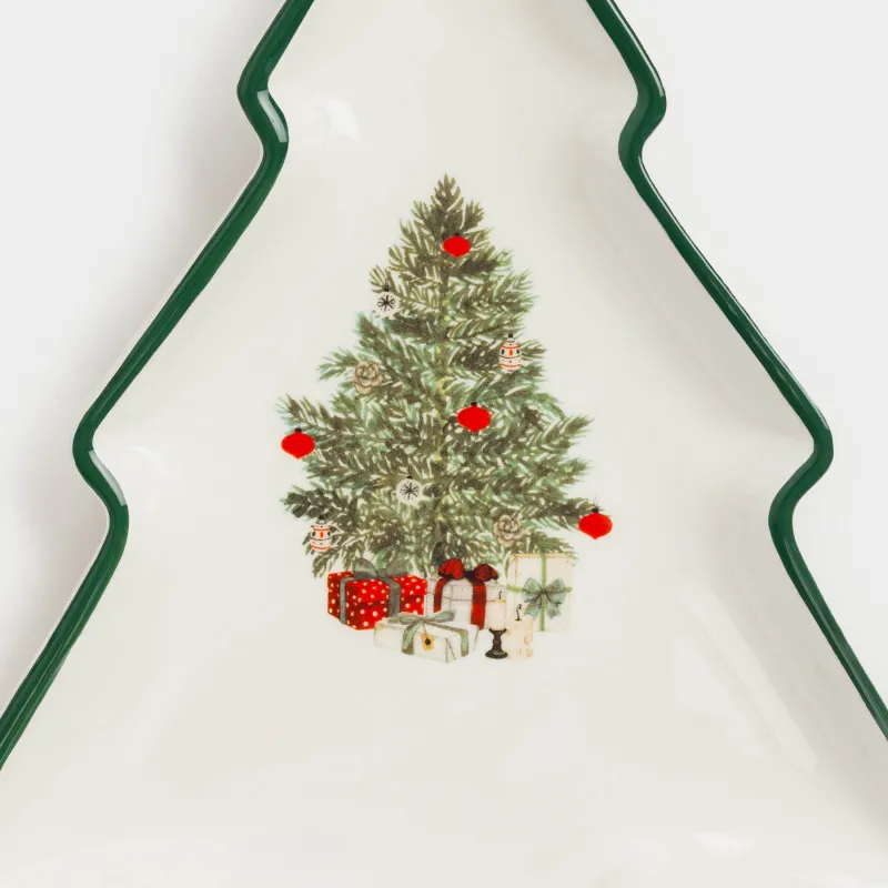 Блюдо, 23х20 см, керамика D, Ель с подарками, Сhristmas green, image-4