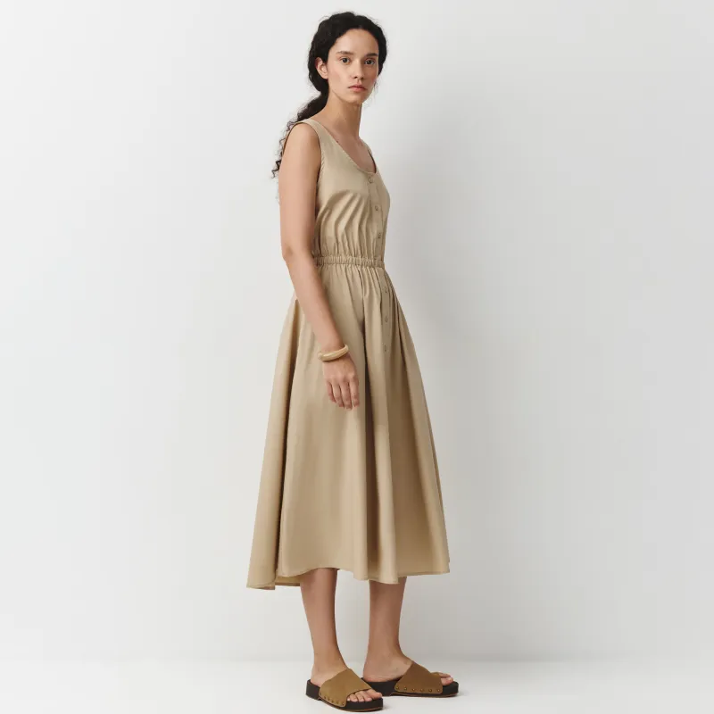 Әйелдер көйлегі, миди, өлшемі L, мақта, түймелері бар, сарғылт-қоңыр, Selma