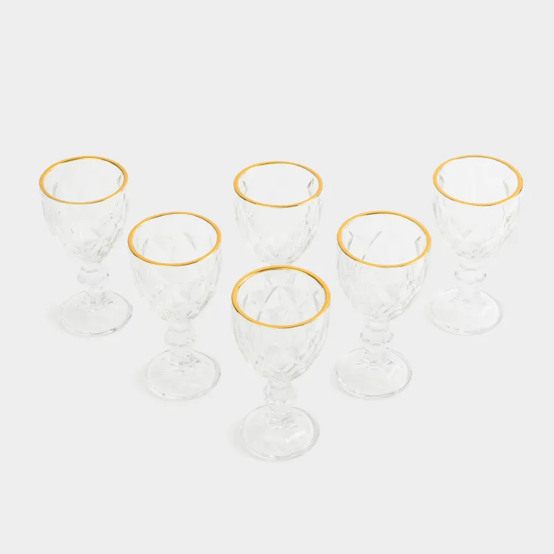 Рөмке, 50 мл, 6 дана, шыны Р, алтын жиегі бар, Rhomb gold, image-2