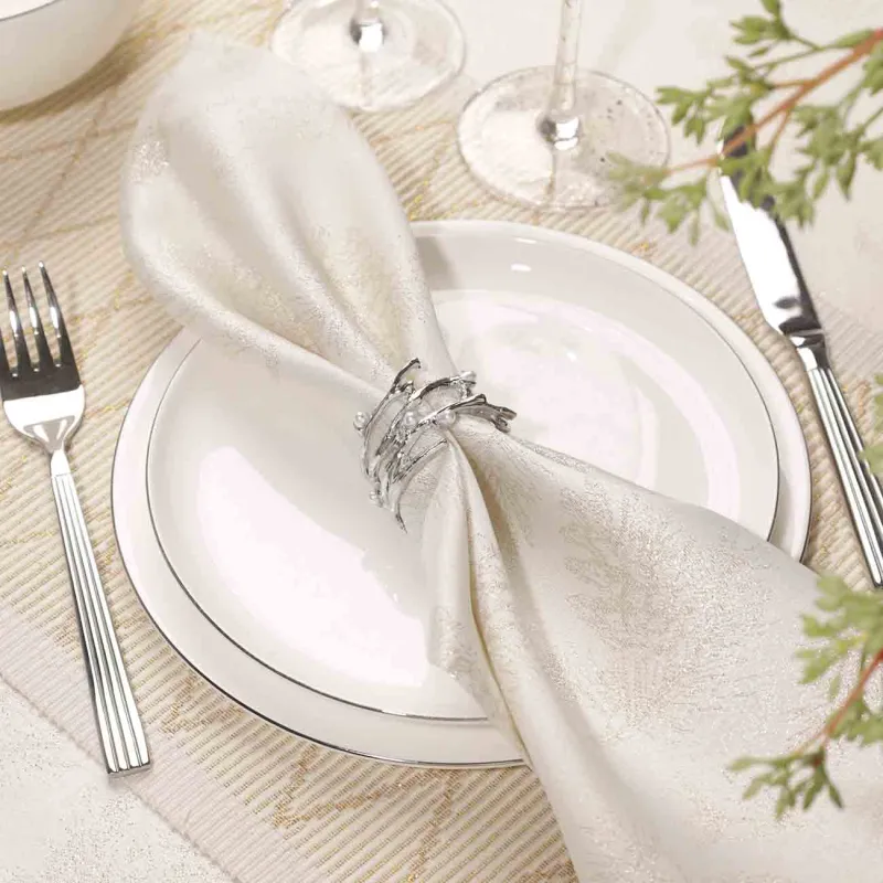 Кольцо для салфеток, 4 см, металл/пластик, серебристое, Жемчужины, Pearl, image-1