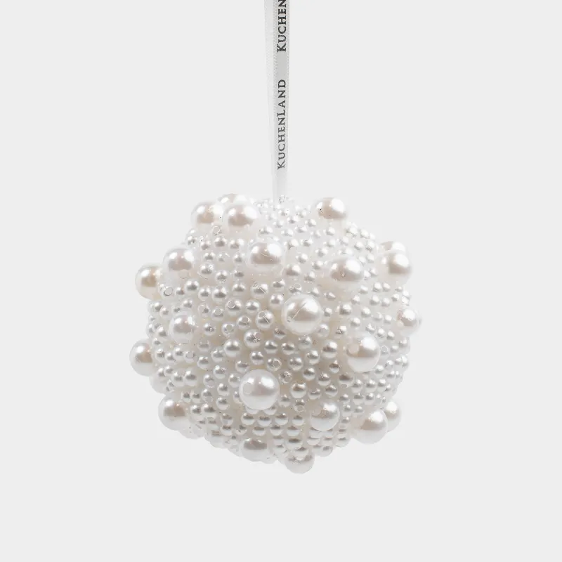 Шырша ойыншығы, 8 см, пенопласт/пластик, шампан, Моншақтары бар шар, Ball sparkle