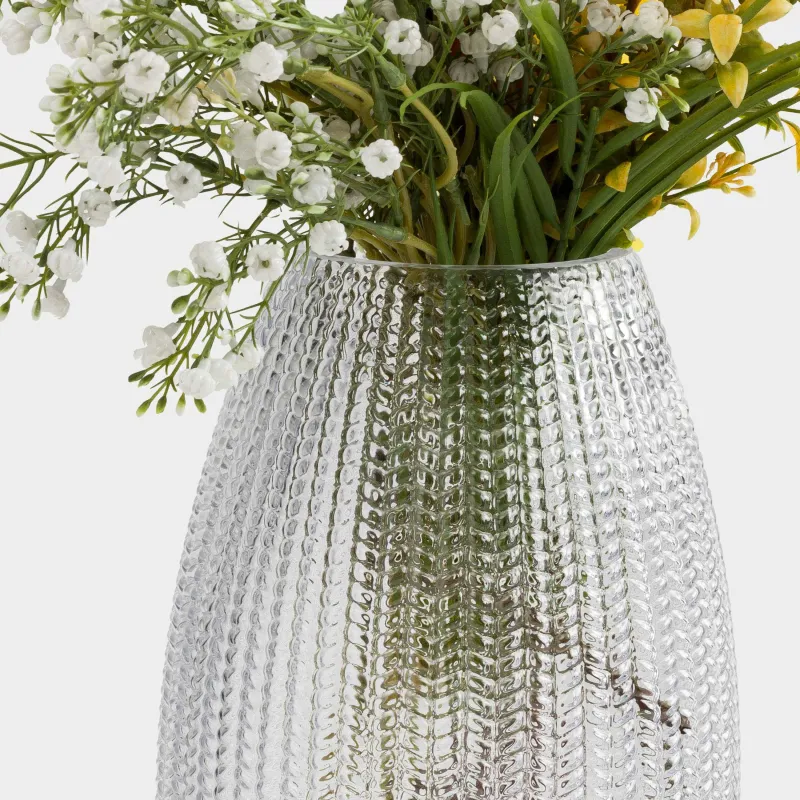 Гүл вазасы , 26 см, шыны, сұр-көк, Fantasy, image-5