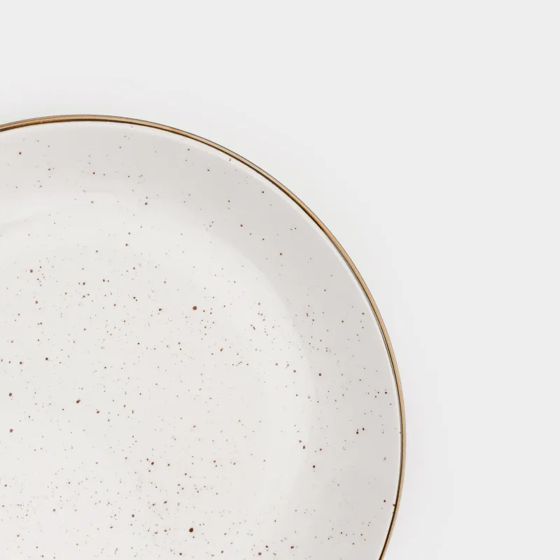 Ас сервизі, 6 адам, 18 зат, керамика, сүт түстес, дақтары бар, Roxas, image-4