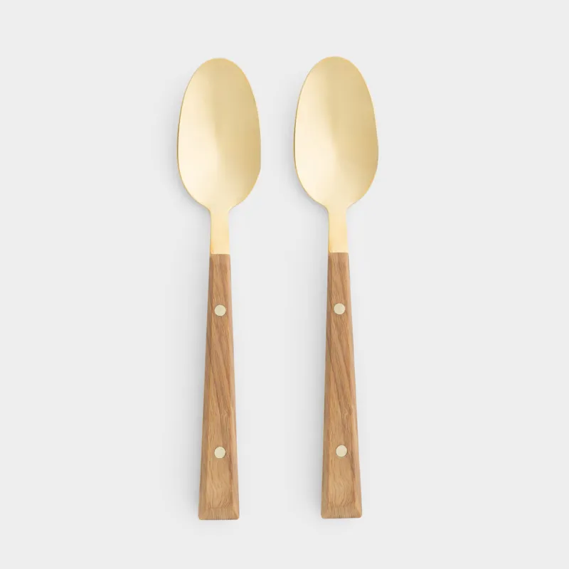 Ложка столовая, 2 шт, сталь/пластик, золотисто-коричневая, Colombo gold