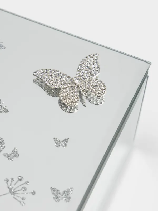 Зергерлік қобдиша, 12х7 см, шыны/металл, айнасы бар, Көбелек, Glossy, image-4