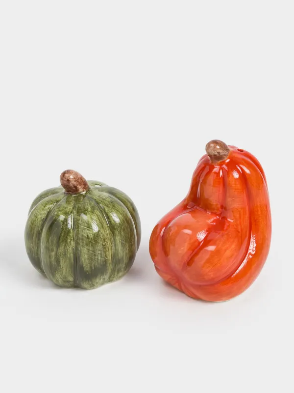 Тұз және бұрыш жиынтығы, 8 см, керамика, қызғылт сары/жасыл, Асқабақ, Forest symphony, image-2