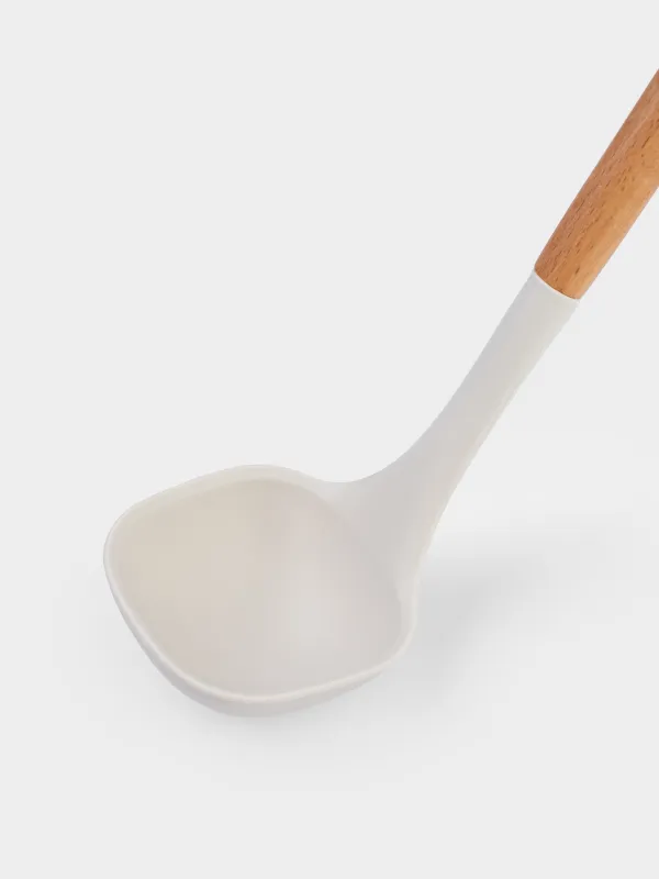 Половник, 33 см, силикон/дерево, молочный, Somerset, image-3