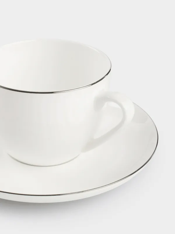 Шай жұбы, 2 тұлға, 4 зат, 250 мл, F фарфоры, ақ, Ideal silver, image-3