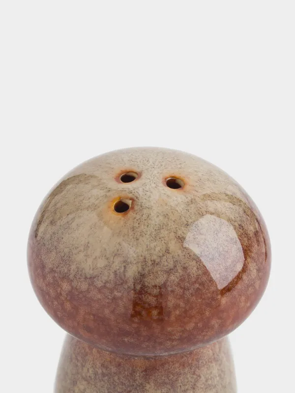 Емкость для соли или перца, 9 см, фарфор P, молочно-коричневая, Гриб, Colors autumn, image-1