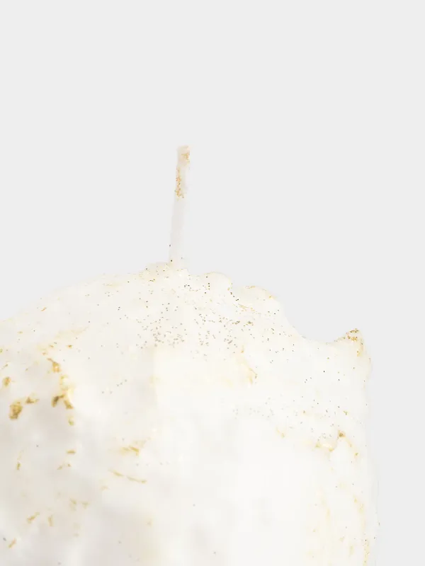 Шам, 7 см, жарқыраған, шампан, Шардағы қатқан қар,  Snowy candle, image-1