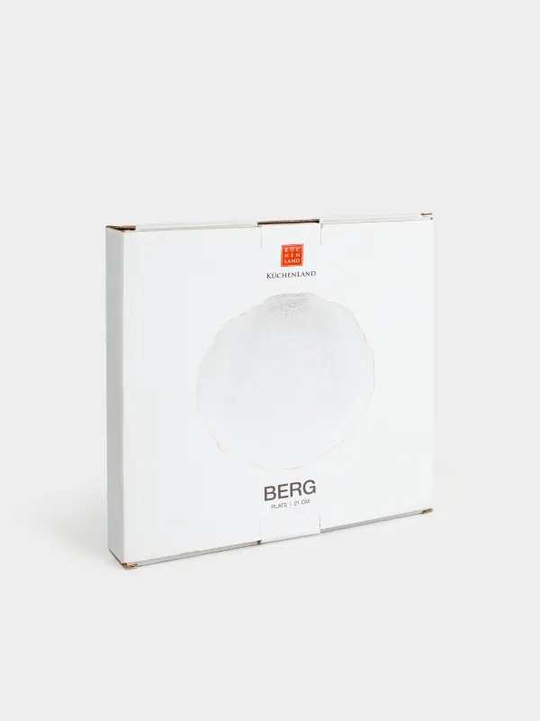 Жеңіл тағамдар тәрелкесі, 21 см, шыны, алтын жиегі бар, Berg, image-4