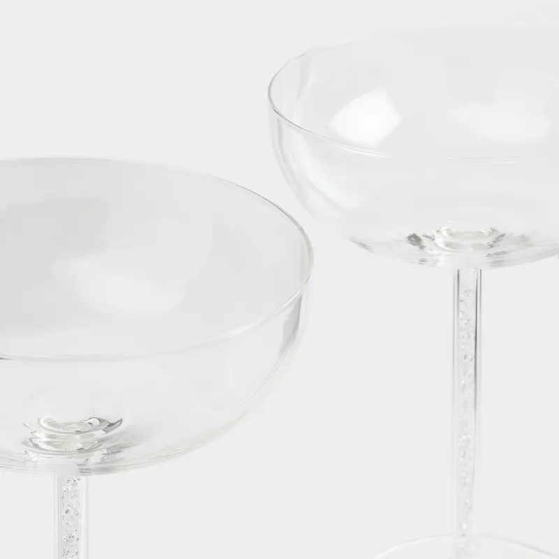 Шампанға арналған стақан, 300 мл, 2 дана, шыны / ринстондар, Crystal decor, image-1