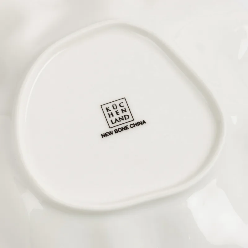 Тарелка обеденная, 25 см, фарфор N, молочная, Мятый эффект, Crumple, image-6