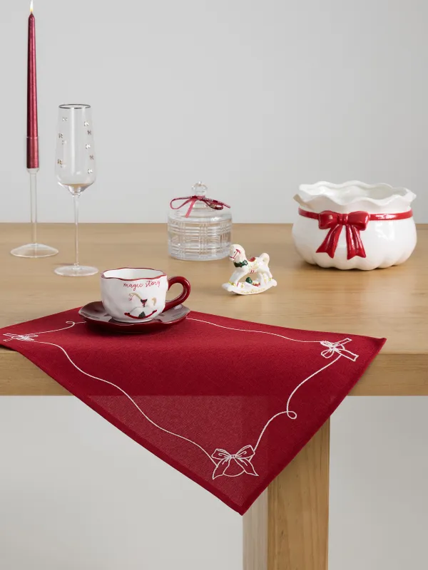 Аспаптарға арналған майлық, 30х45 см, полиэстер, тікбұрыш, қою қызыл, Бантиктер, Bow bordo, image-4