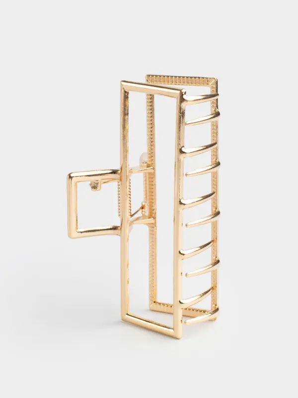 Заколка для волос, 9 см, металл, золотистая, Крабик, Fantastic gold, image-3