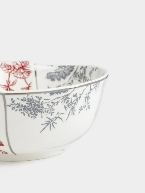 Салат ыдысы, 15х6 см, 500 мл, фарфор N, ақ, күміс жиектері бар, Жылқы, Kairon horse, image-3