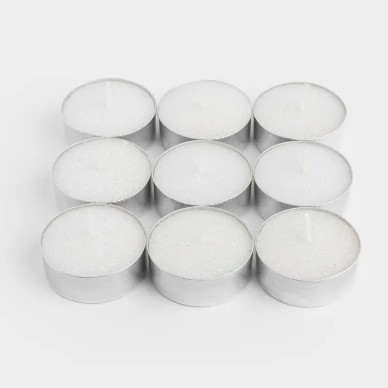 Свеча чайная, 4 см, 9 шт, белая, Metallic glow, image-0