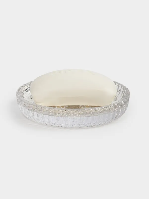 Сабын ыдысы, 11 см, шыны, дөңгелек, алтын, Patina rib, image-5