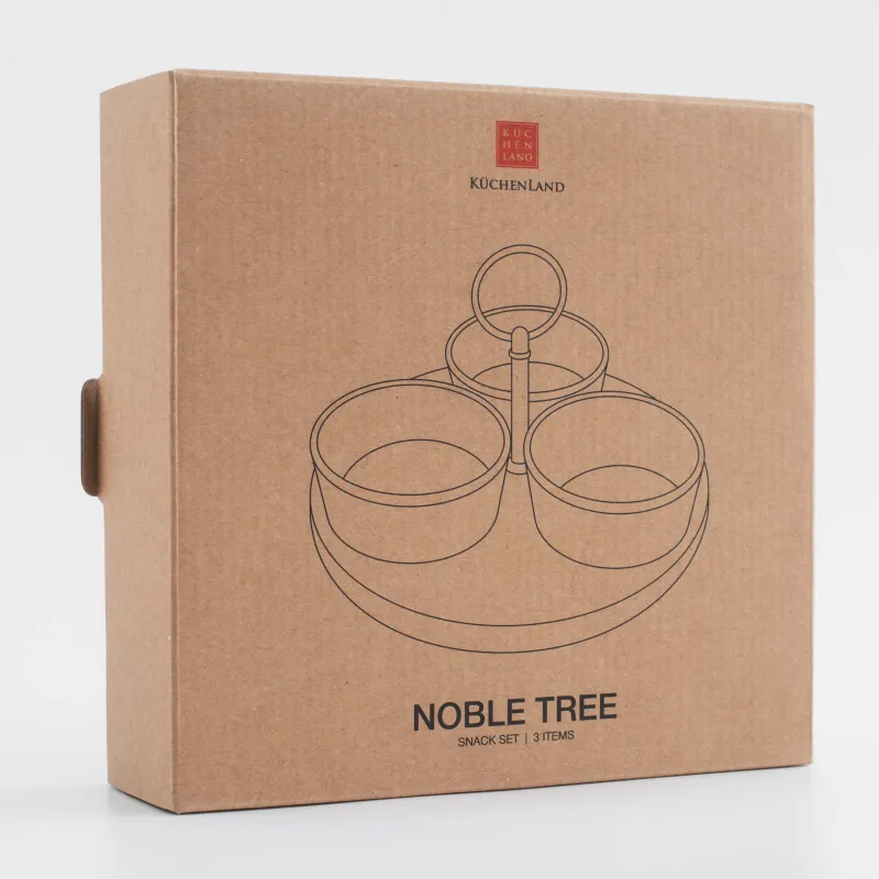 Тіскебасар жинағы, 3 зат, стендте, тұтқасы бар, керамика/ағаш, сүт, Noble tree, image-8