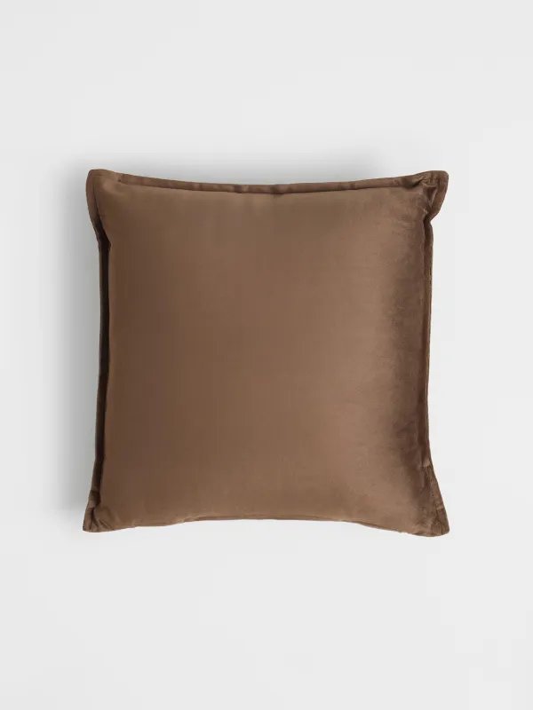 Сәндік жастық, 45х45 см, барқыт, қоңыр, Silk velvet, image-0