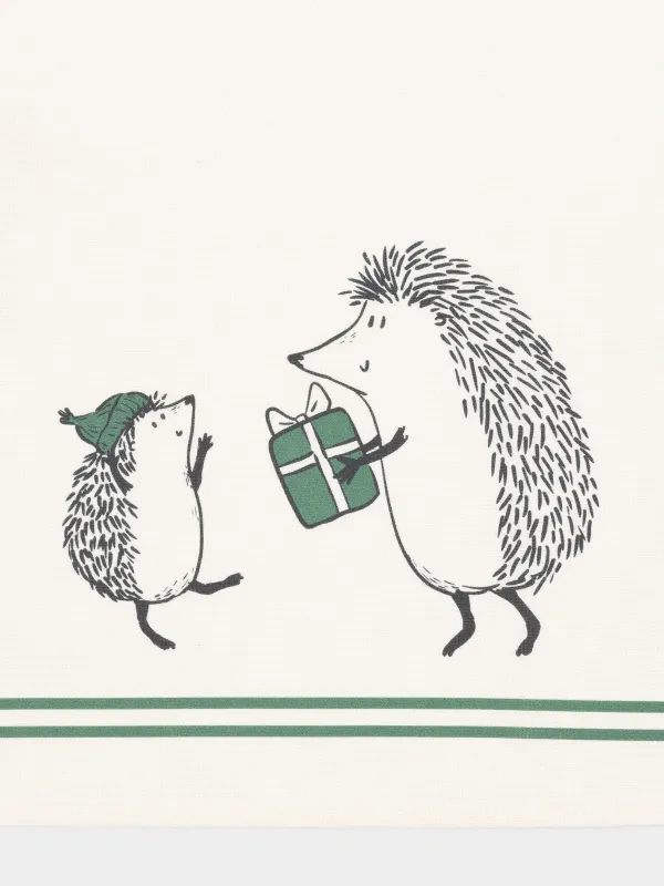 Полотенце кухонное, 40х60 см, хлопок, Hedgehog christmas, image-1