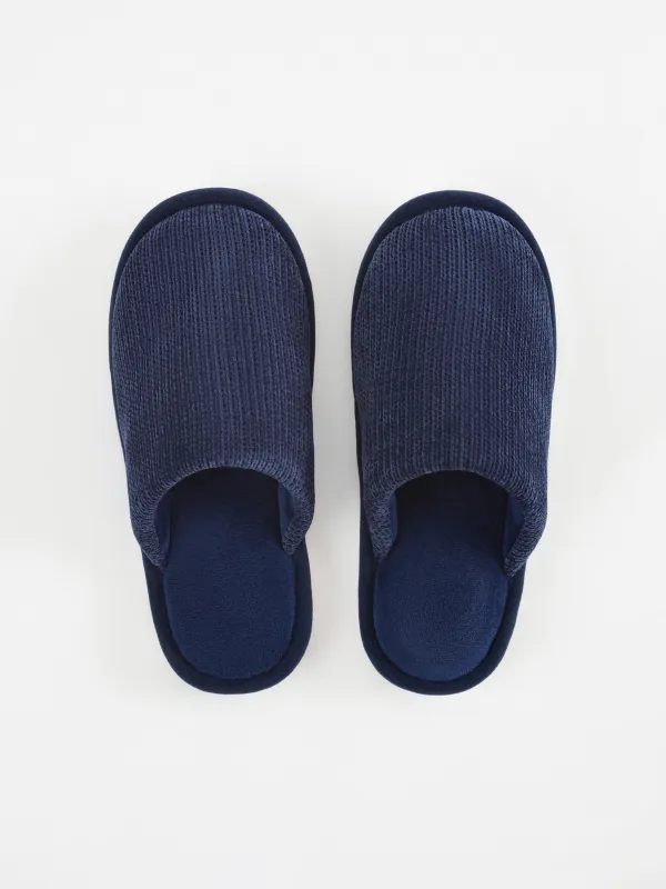 Ерлер тәпішкесі, үйге арналған, ө. 42-43, шенилл/барқыт, қара көк, Chenille, image-1