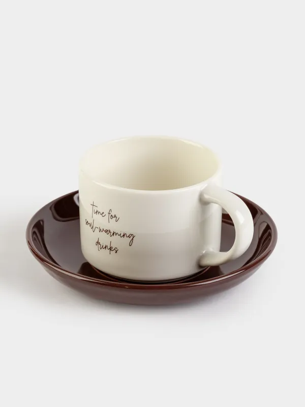 Пара чайная, 1 перс, 2 пр, 200 мл, фарфор N, молочно-коричневая, Magic moments, image-4