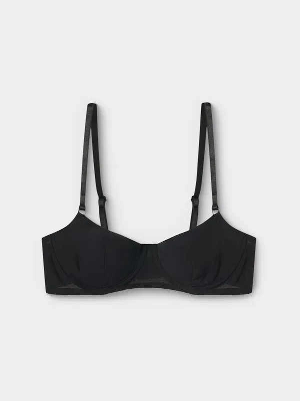 Бюстгальтер, size XS, полиамид/эластан, қара, Балконет, Edeminya, image-6