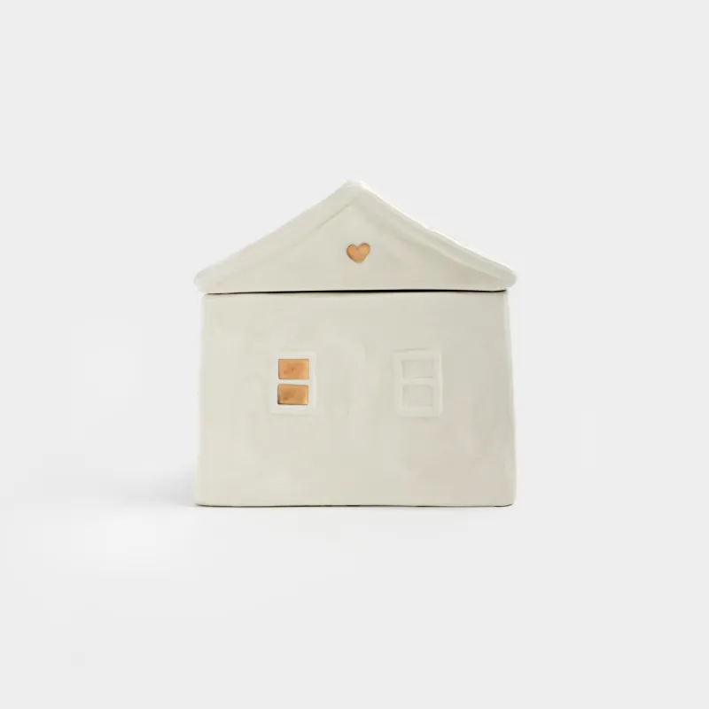 Сақтау ыдысы, 13х12 см, 650 мл, керамика, сүт және алтын түстес, Үй, Snow sparks