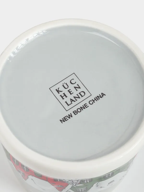 Кружка, 350 мл, с крышкой, Дома в снежном лесу, Forest house, image-4