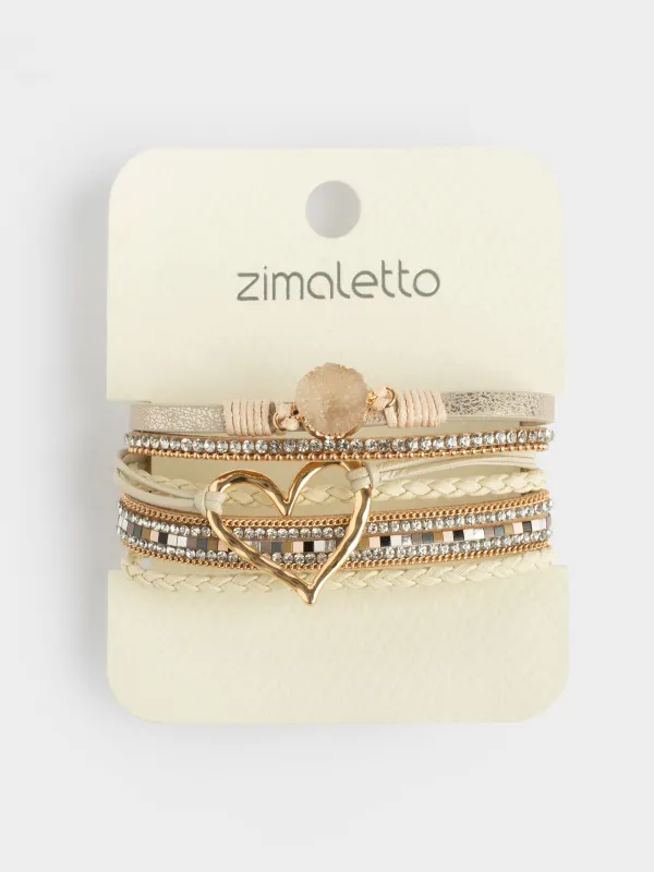 Білезік, 20 см, көп деңгейлі, полиэстер/металл, Jewelry heart, image-4