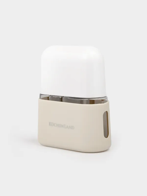 Набор флаконов для путешествий, 3 шт, с дозатором, в чехле, пластик, бежевый, Travel comfort, image-1